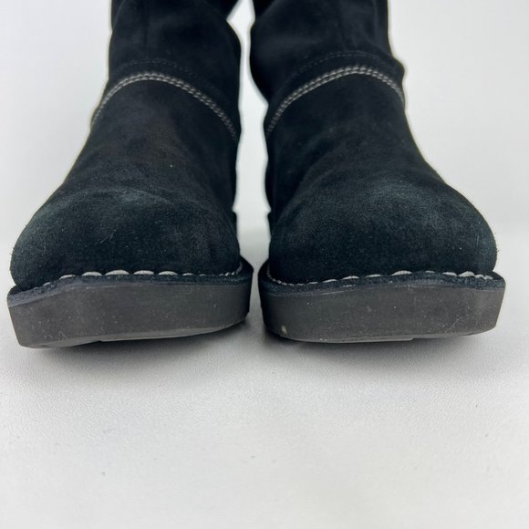 Clarks Unstructured Ashburn Womens Short Slouch Boot Black Suede size 6.5W Wide - Picture 6 of 16